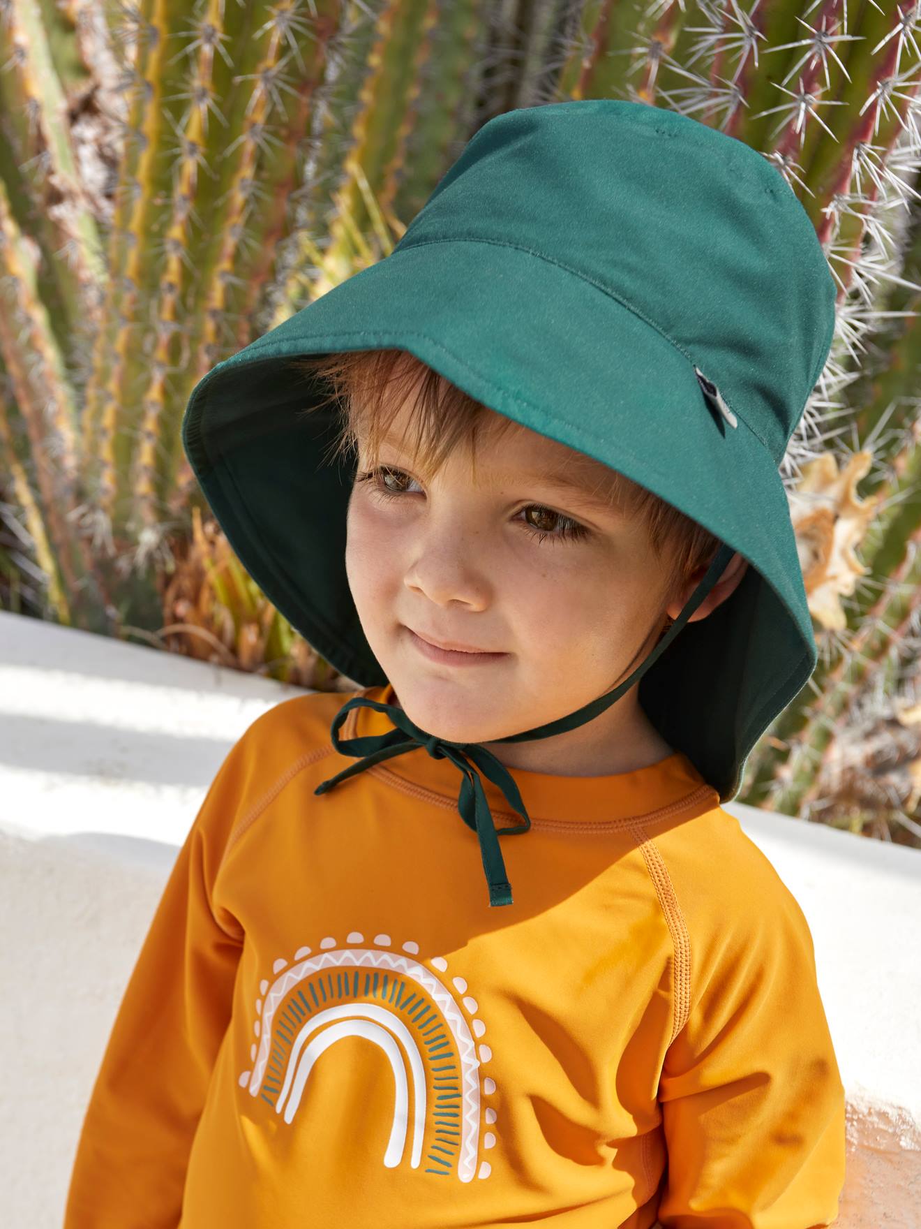 Lässig Kinder UV-Sonnenhut LÄSSIG mit Nackenschutz - grün