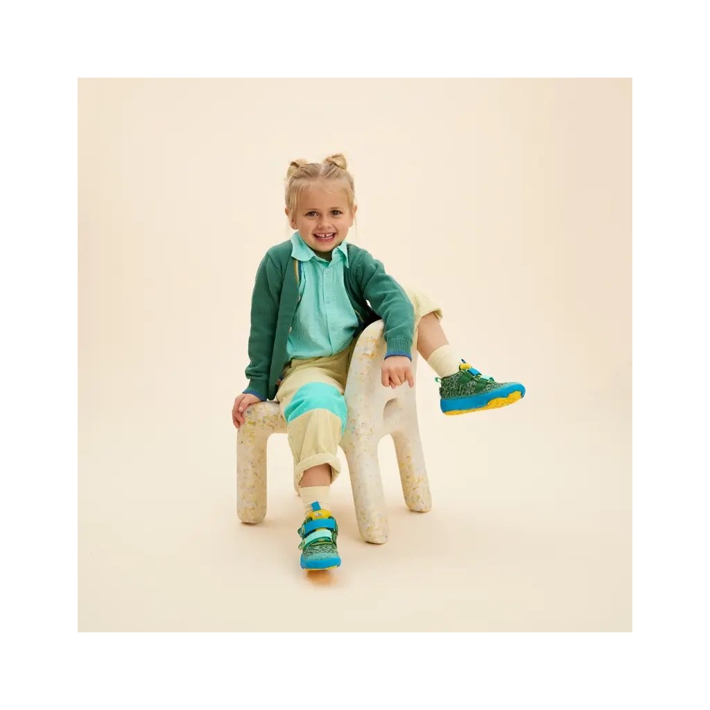 Affenzahn Übergangsschuh Knit Happy Creative Bear blaue Barfußschuhe