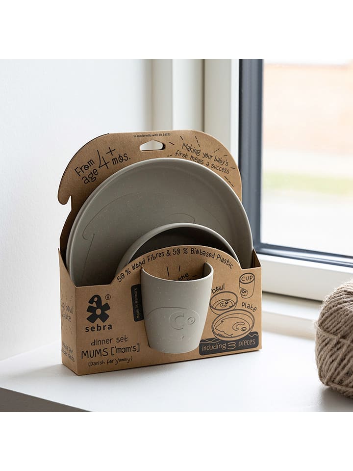 Sebra 3tlg. Geschirr-Set in Beige günstig kaufen onesize