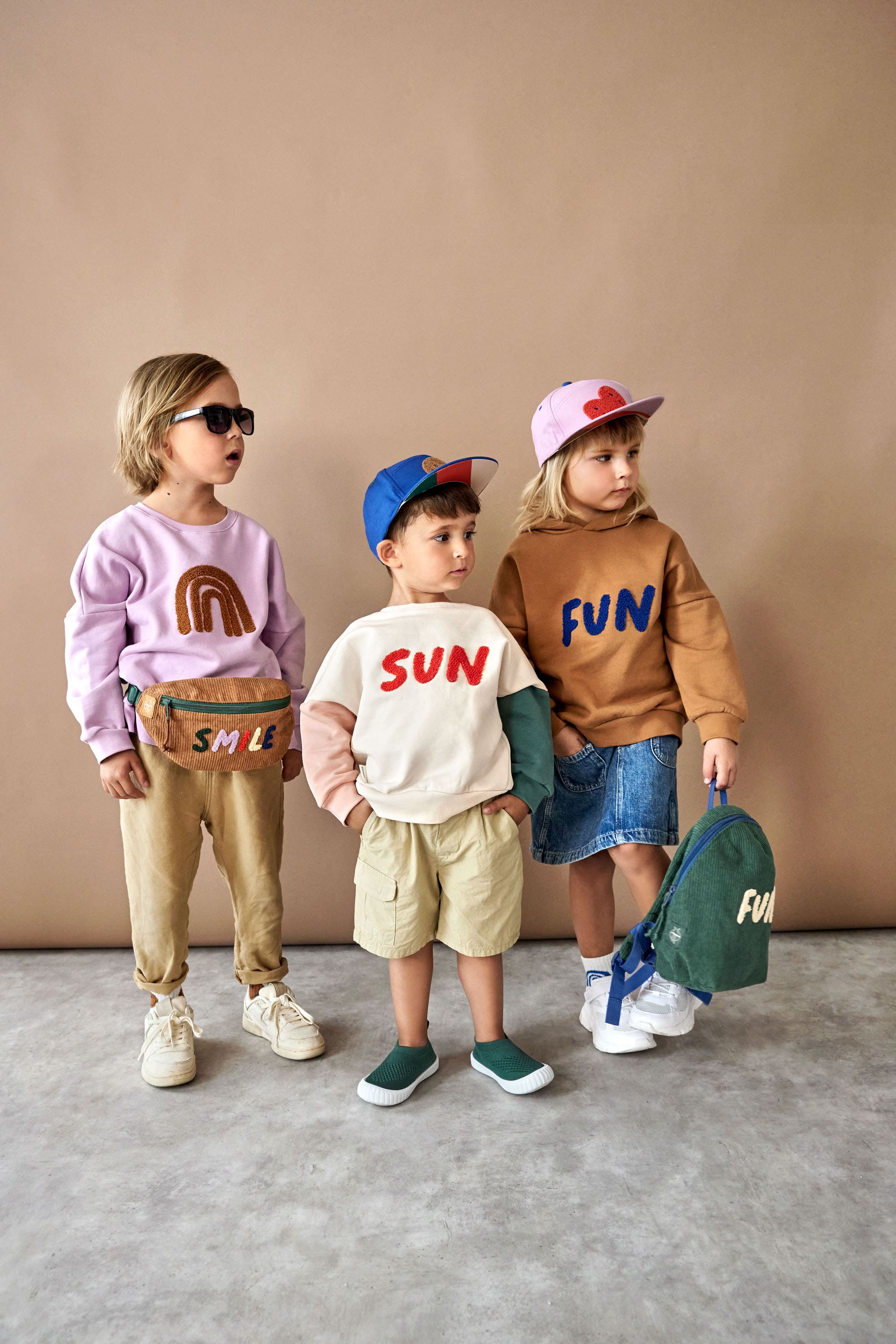 Hoodie Kinder - Bio Baumwolle, Little Gang, Fun Karamell