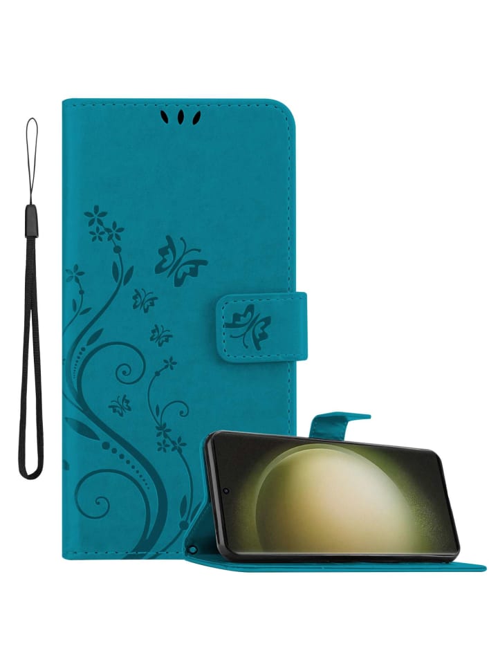 cadorabo Hülle für Samsung Galaxy S23 ULTRA Blumen Design in FLORAL BLAU günstig kaufen onesize