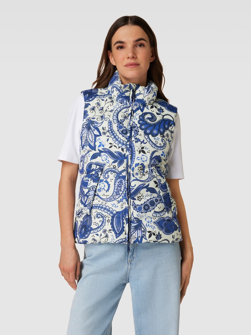 Weste mit Allover-Muster in bleu