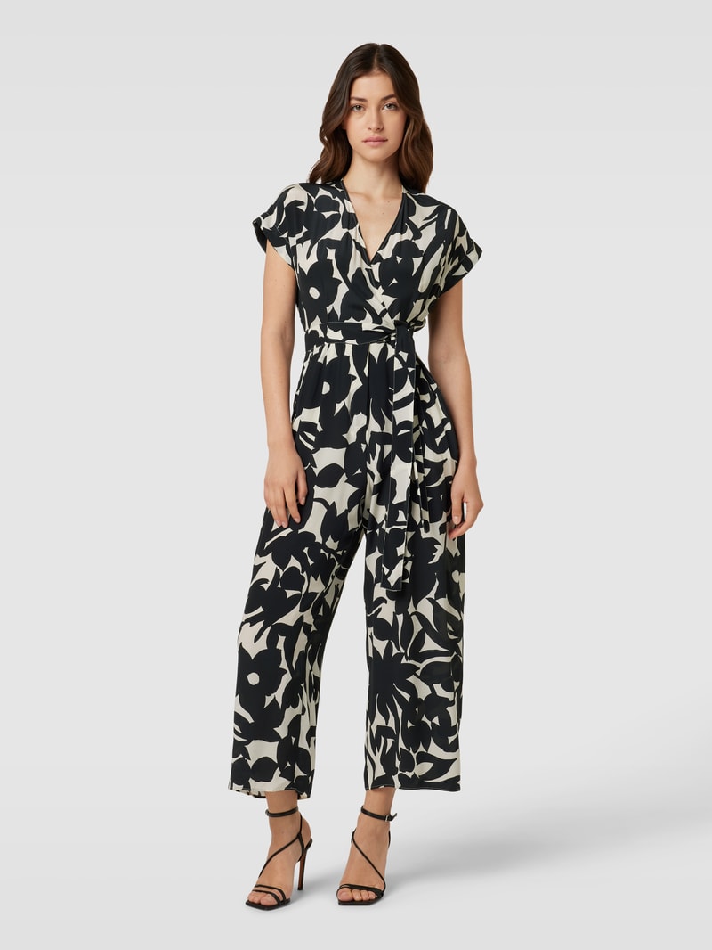 Jumpsuit mit Allover-Muster Modell 'DOLLARO' in schwarz
