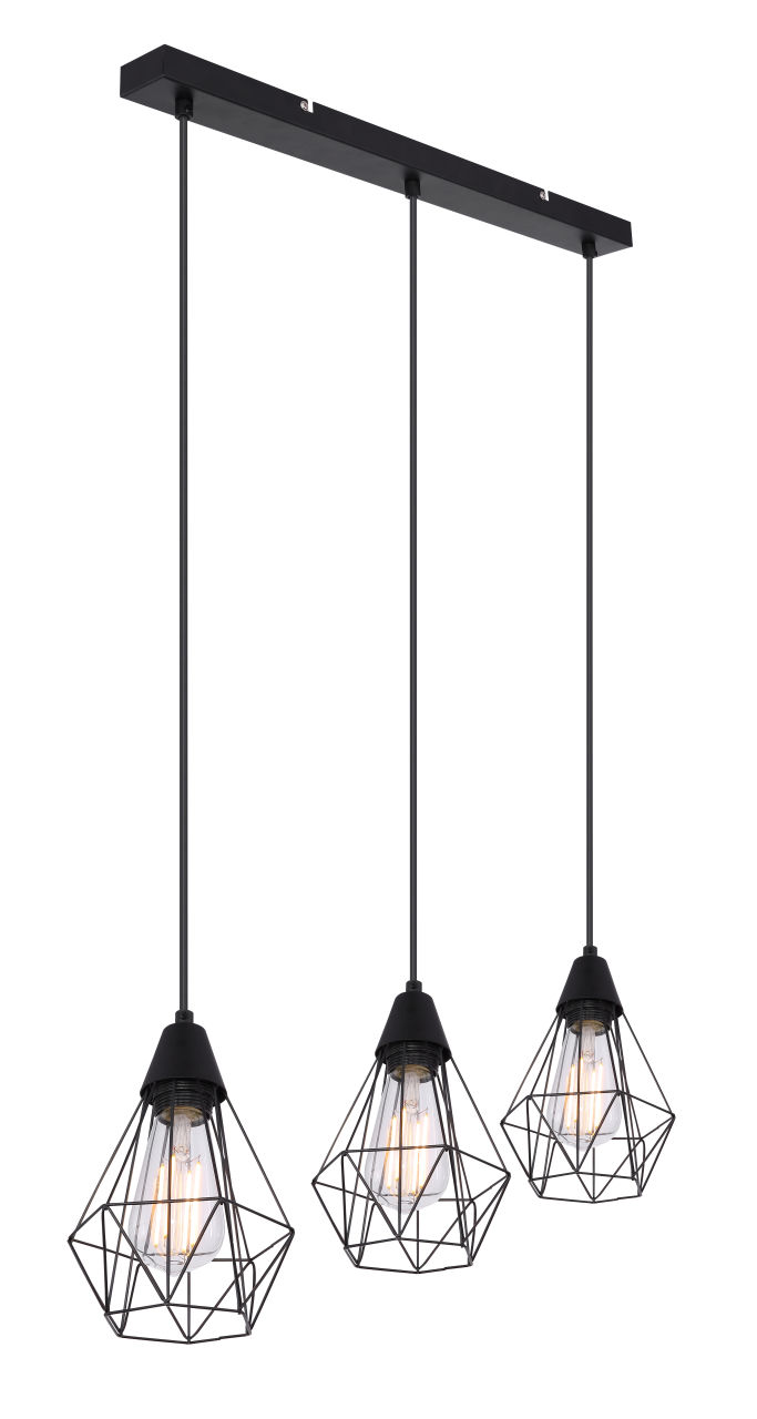 Globo Lighting - ISABELLA - Hängeleuchte Metall schwarz matt, 3x E27