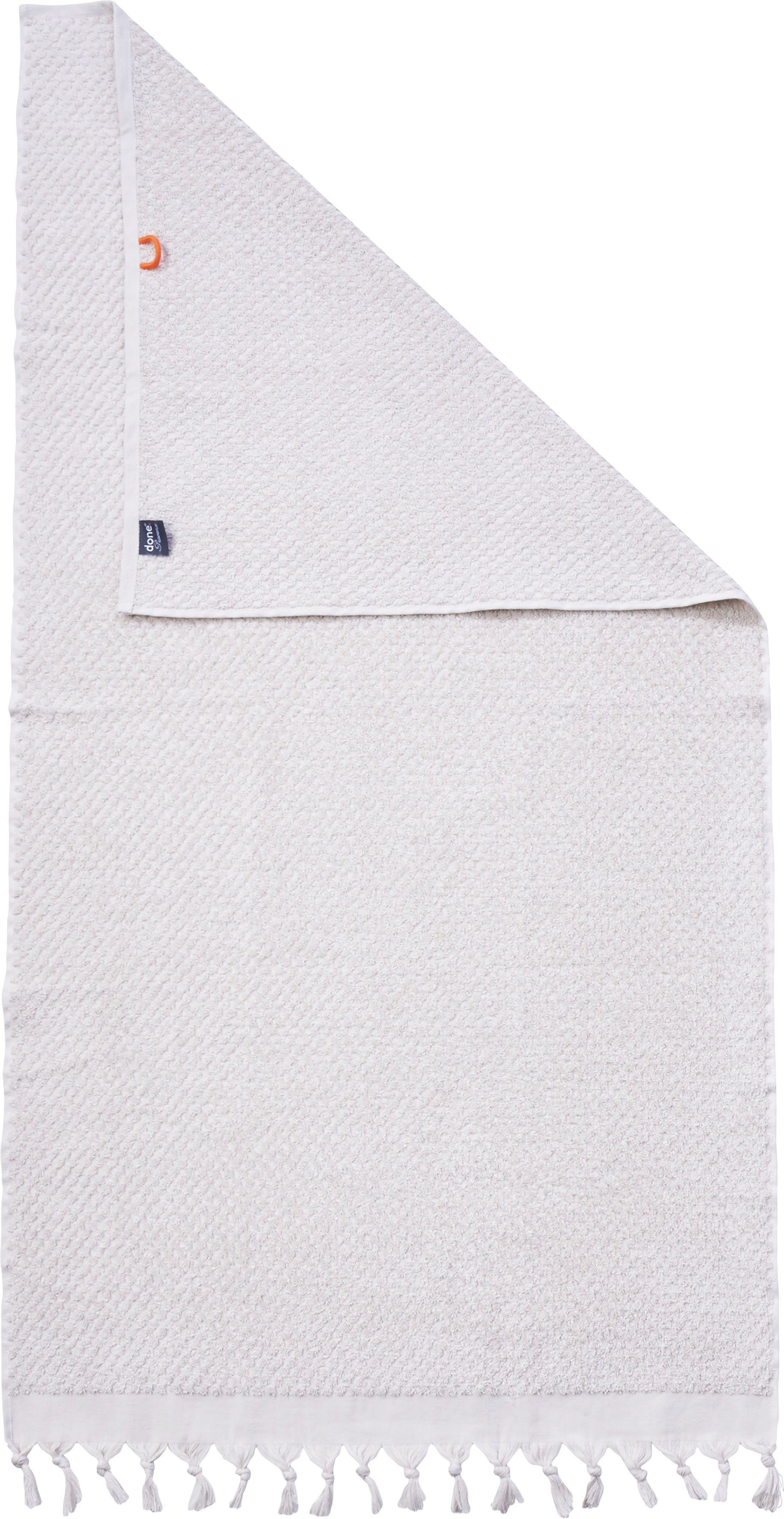 done.® Duschtuch Provence Honeycomb, Walkfrottier (1-St), Uni Farben, in Honigwaben-Optik, mit Fransen