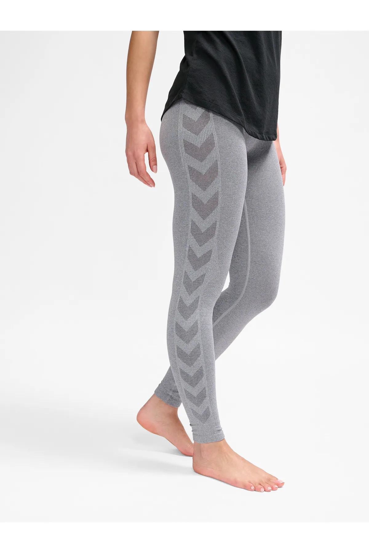 hummel  Sport-Leggings - Grau - Mittlerer Bund