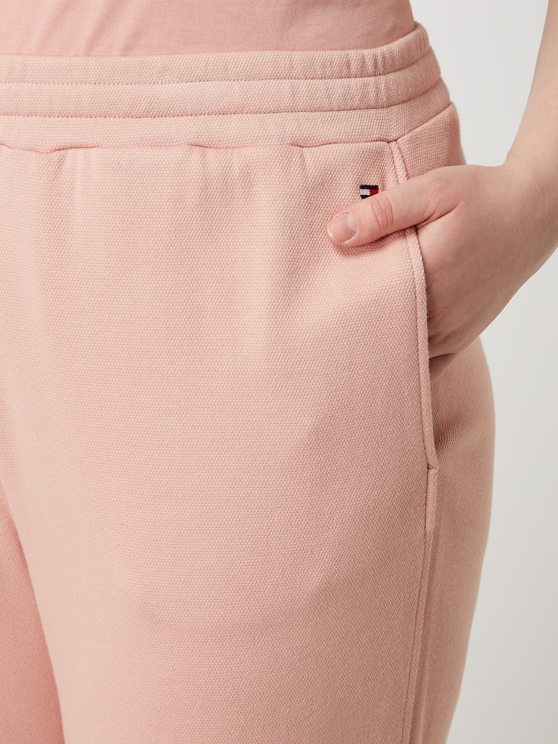 PLUS SIZE Tapered Fit Schlupfhose aus Piqué in hellrosa