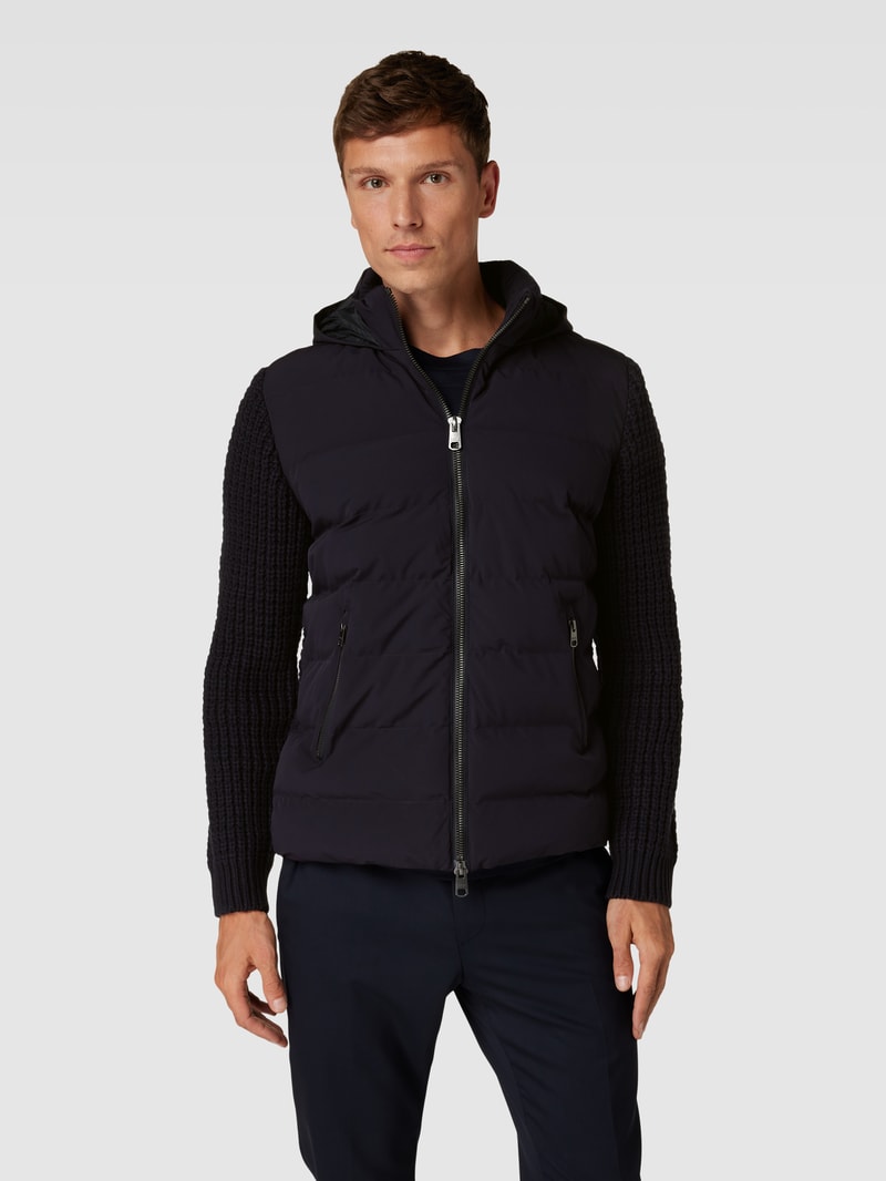 Steppjacke mit Kapuze Modell 'Kano' in dunkelblau