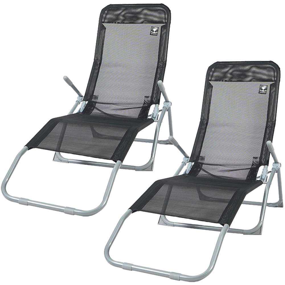BIXENTE klappbare Gartenliege 157 cm 2er-Set schwarz
