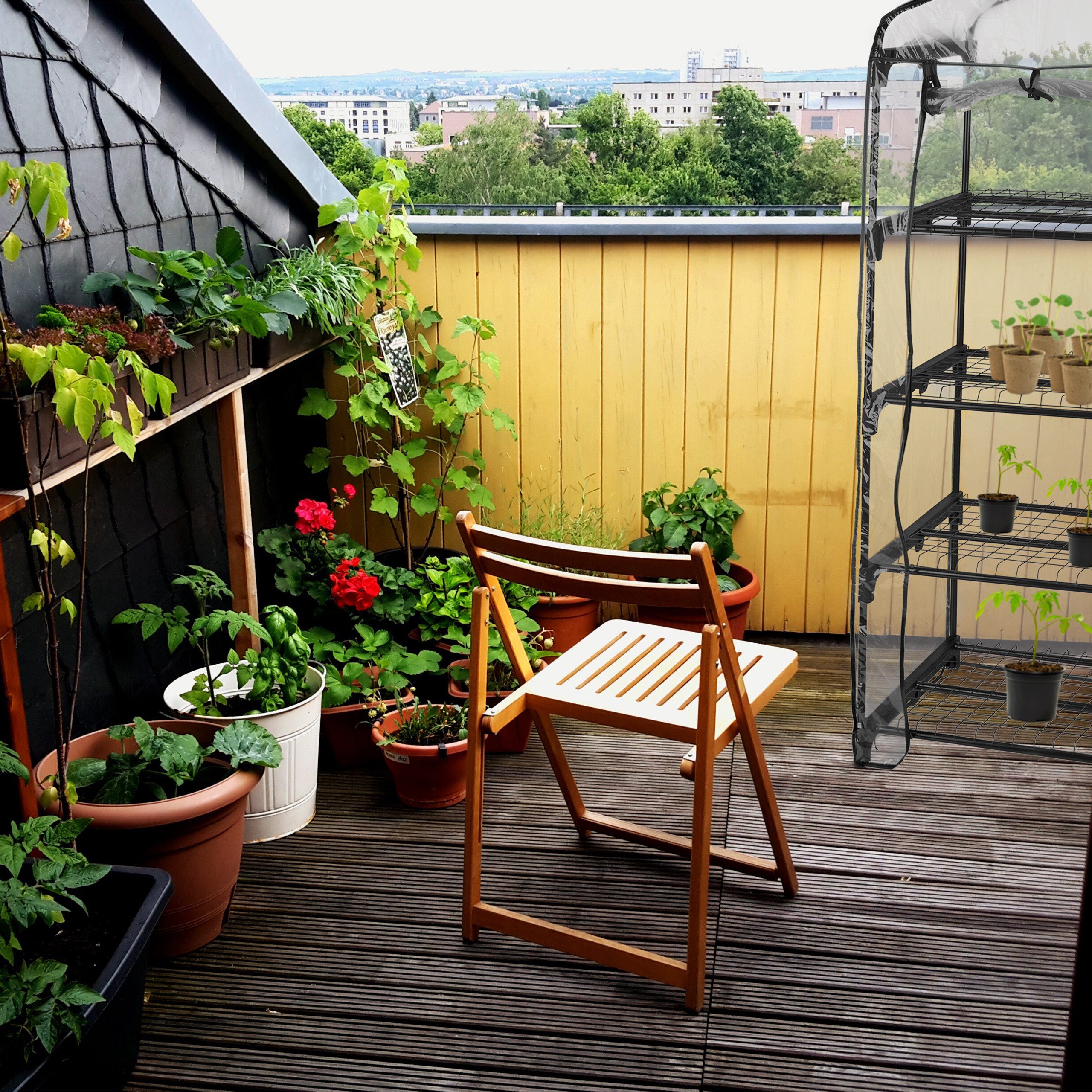 relaxdays Foliengewächshaus Gewächshaus für Balkon mit PVC-Folie