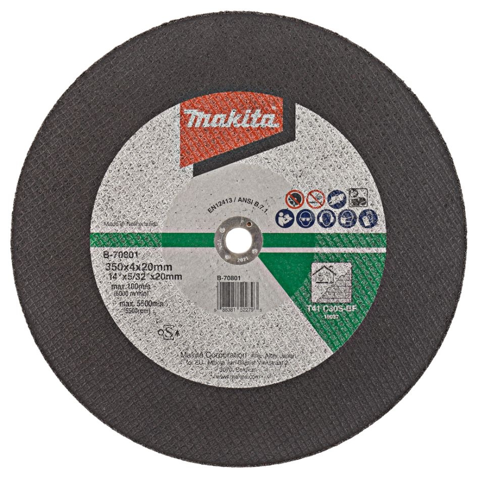 Makita Zubehör B-70801 Trennscheibe 350 x 20 x 4,0 mm für Stein, 1 Stück