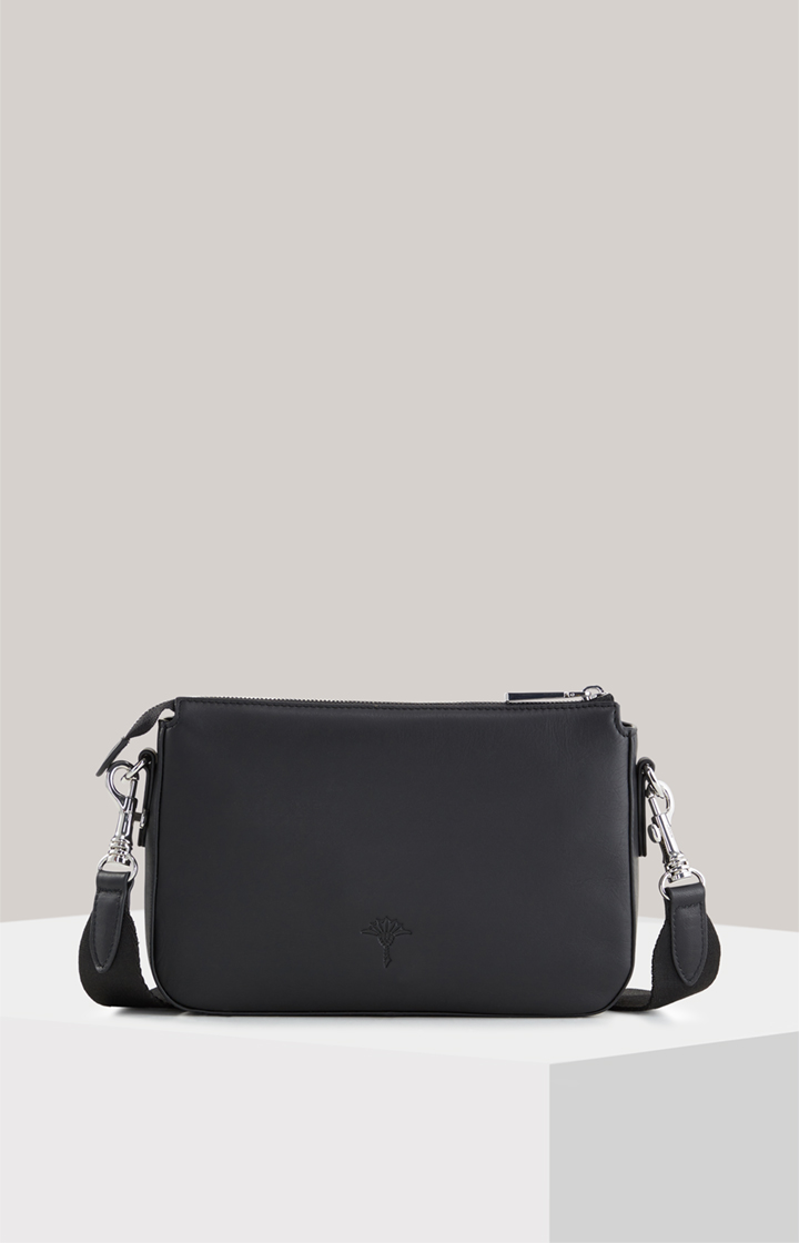 Leder-Schultertasche Sofisticato Jasmina in Schwarz