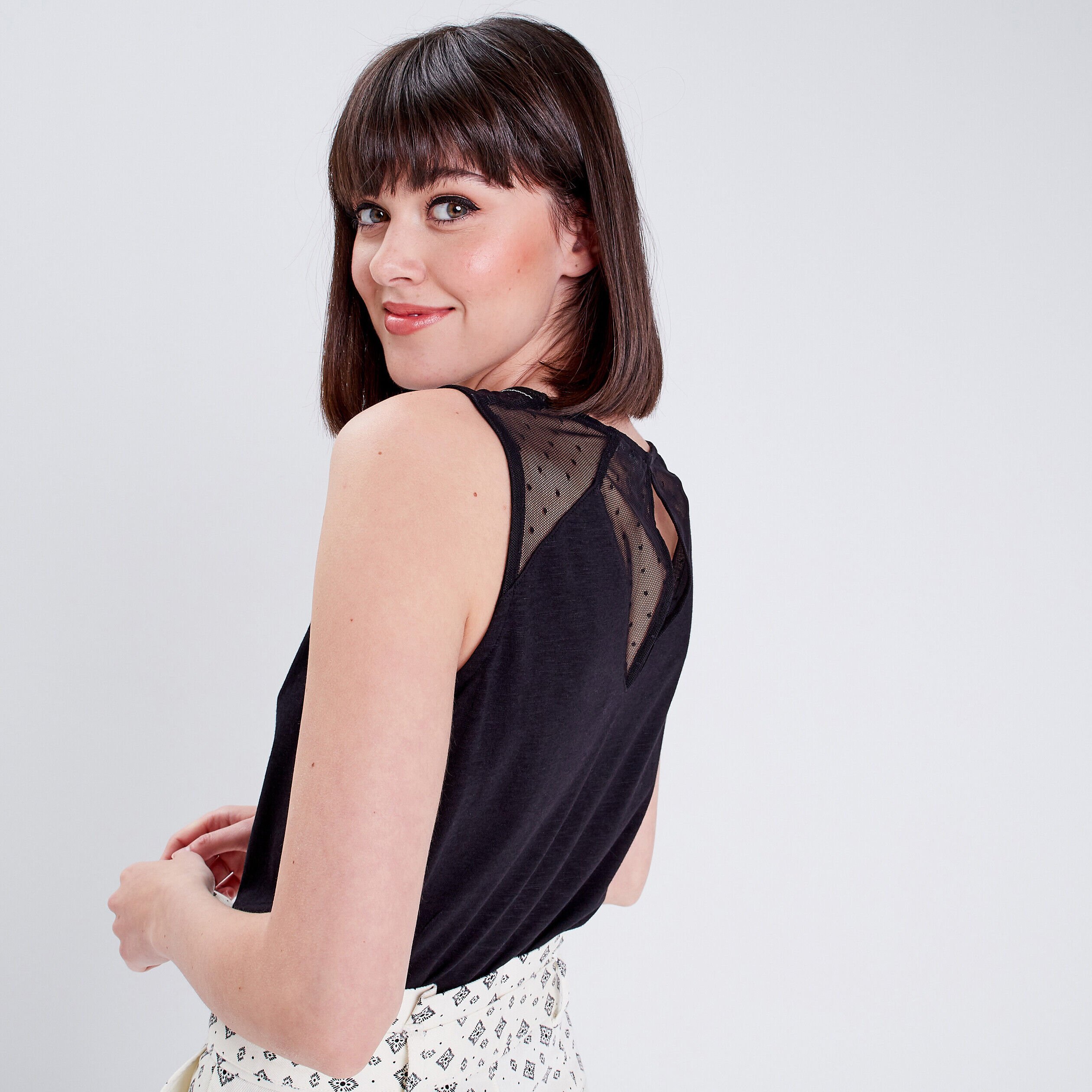 Débardeur bretelles larges noir femme | Cache Cache