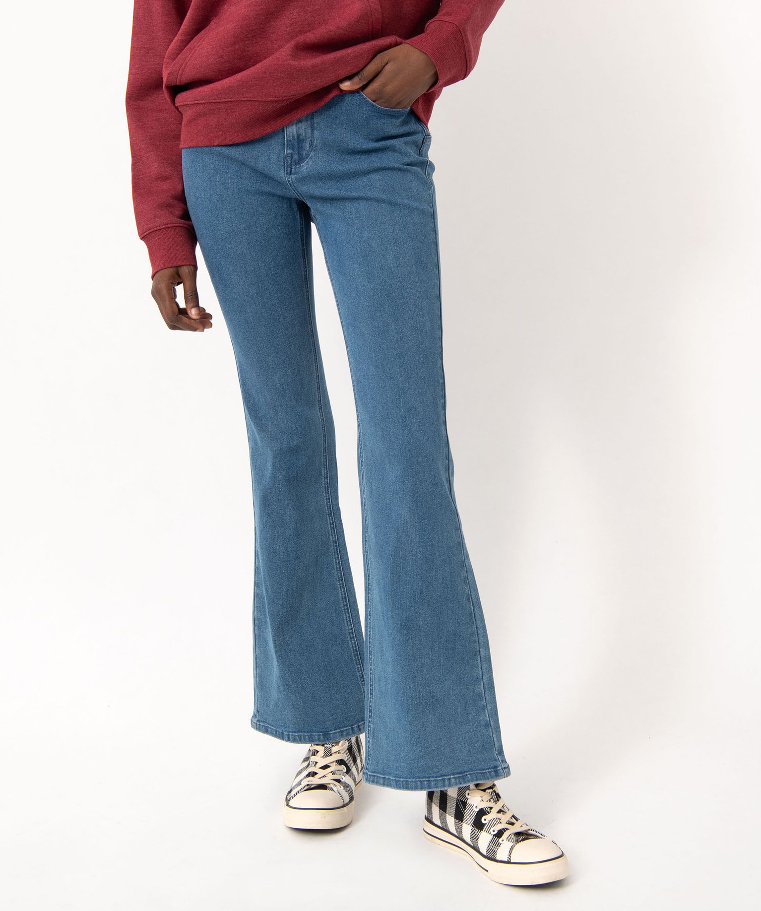 Jean Bootcut taille haute effet push-up femme stone | GEMO