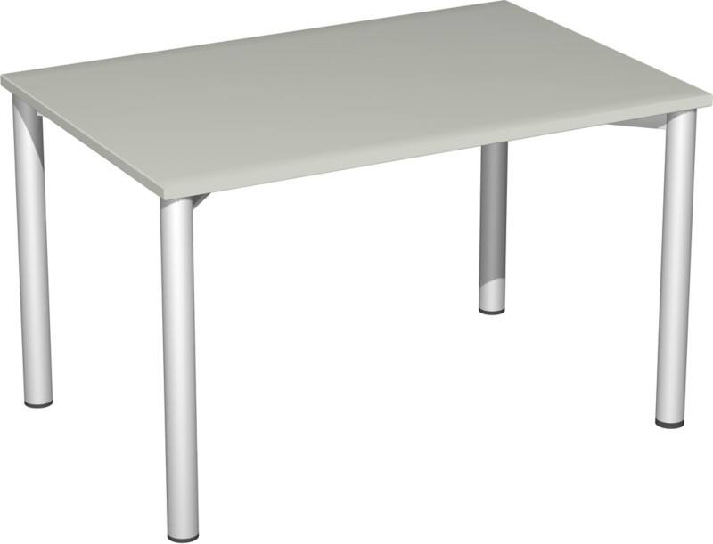 4 Fuß Flex Schreibtisch feste Höhe, 1200x800x720, Lichtgrau/Silber