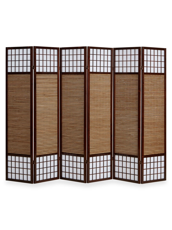 Homestyle4u 6-tlg. Paravent in Braun 264x175 günstig kaufen onesize