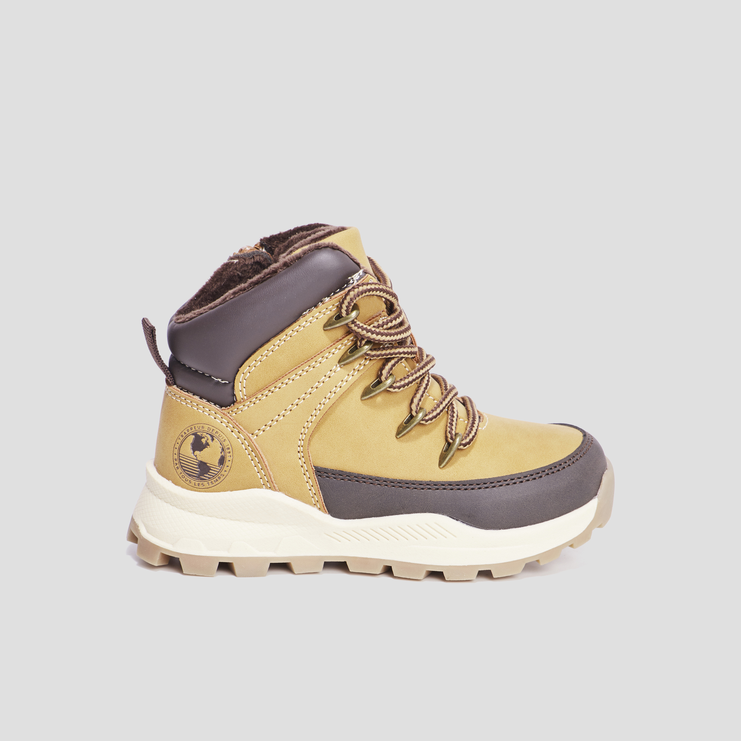 Bottines zippées Trappeur Barato jaune garçon | La Halle