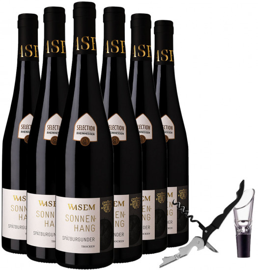 Spätburgunder Ingelheimer Sonnenhang-Paket inkl. Kellnermesser & Ausgießer - Weingut Wasem