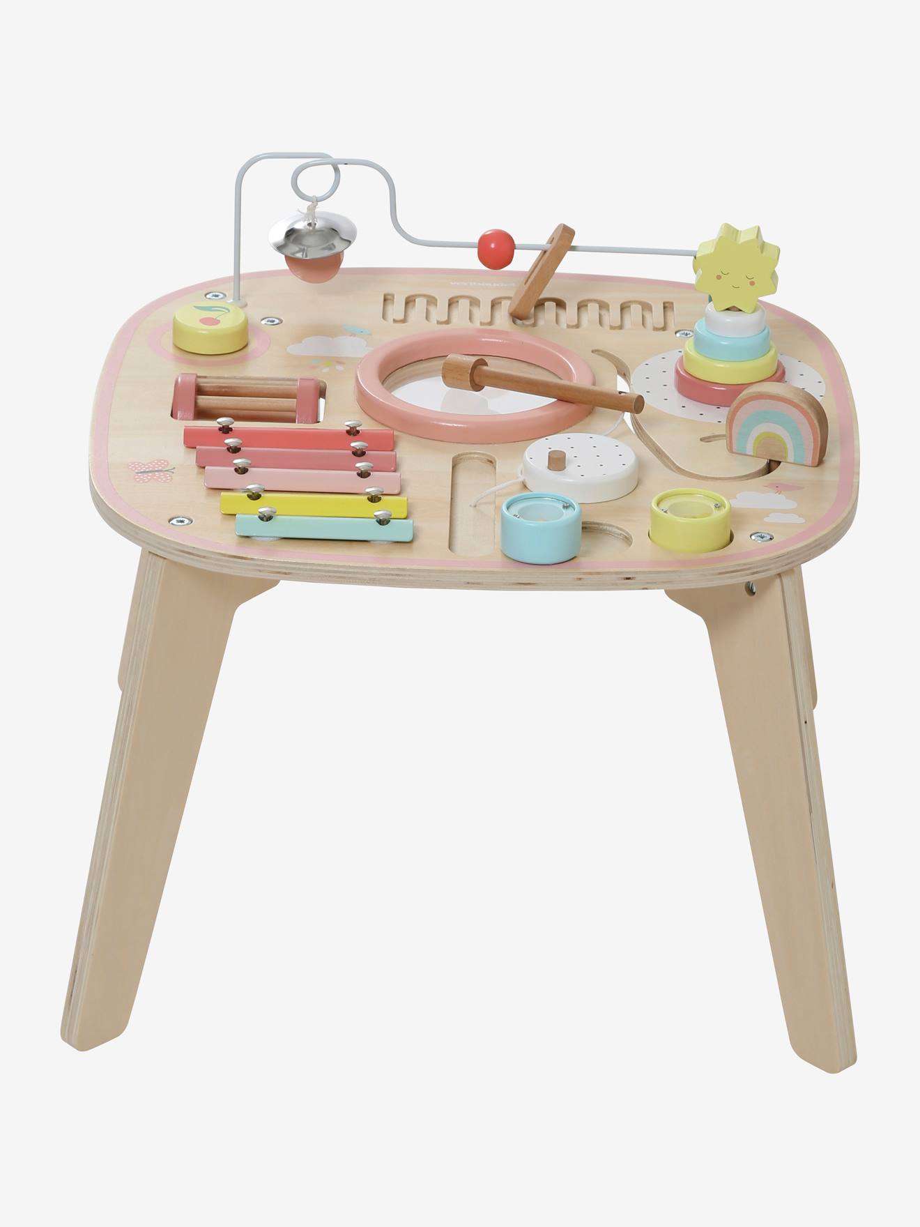 Table d'activités et d'éveil musical bois FSC® rose