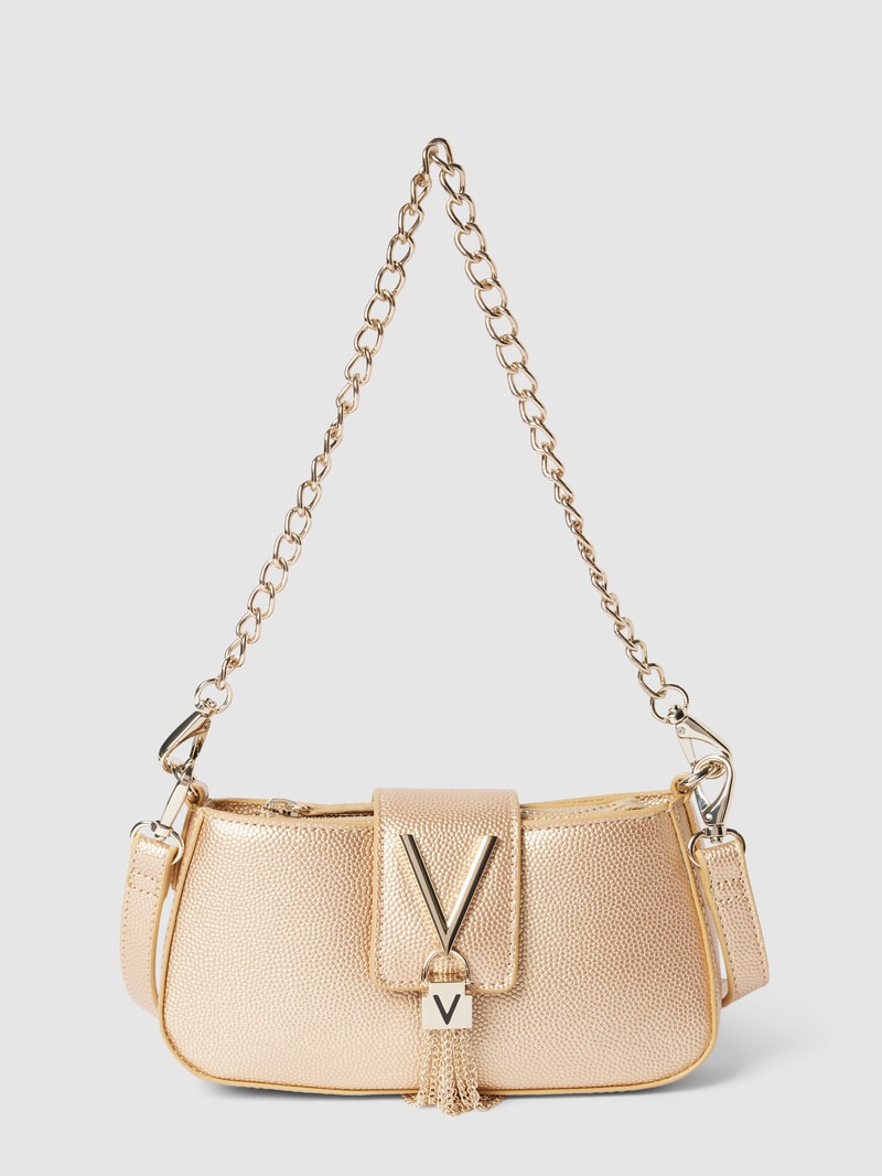 Handtasche mit Label-Details Modell 'DIVINA' in gold