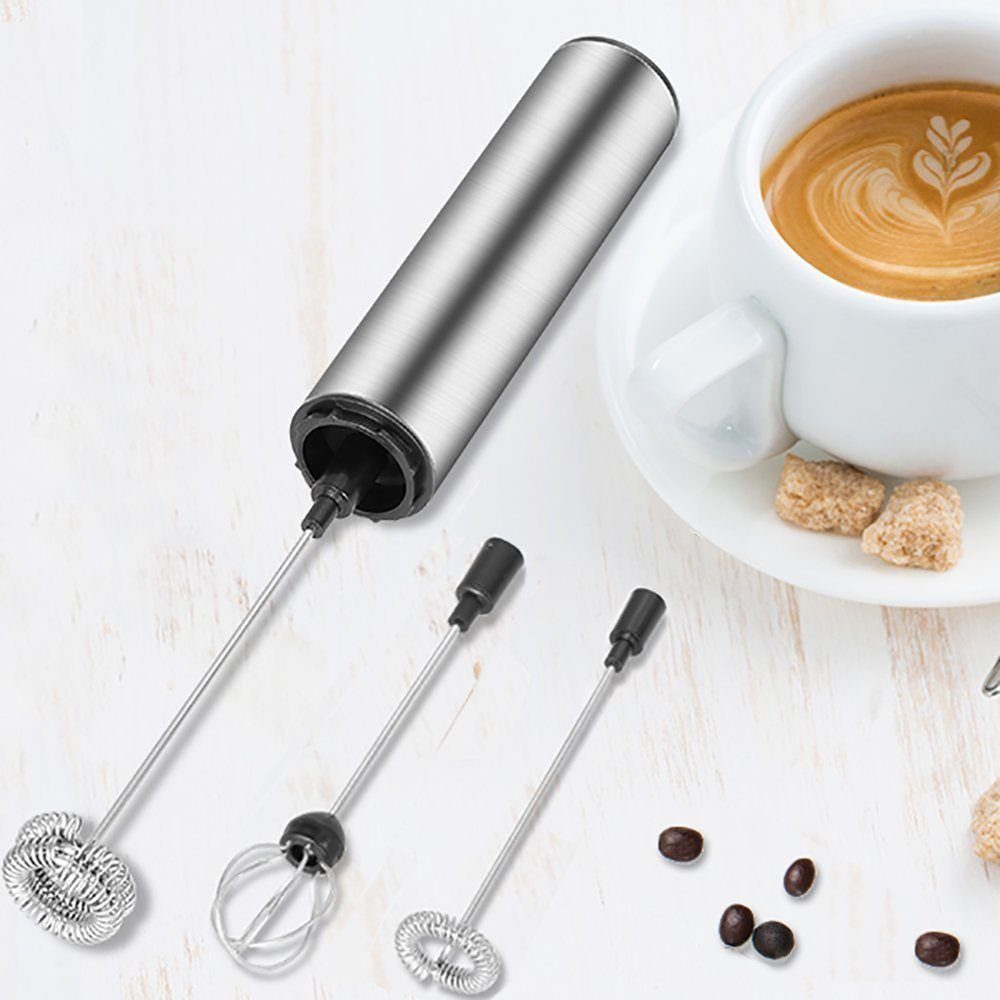 Gontence Milchaufschäumer Handheld Kaffeeaufschäumer USB Wiederaufladbare Schaummaschine, Bubbler Schneebesen für Latte Cappuccino Heiße Schokolade (USB)