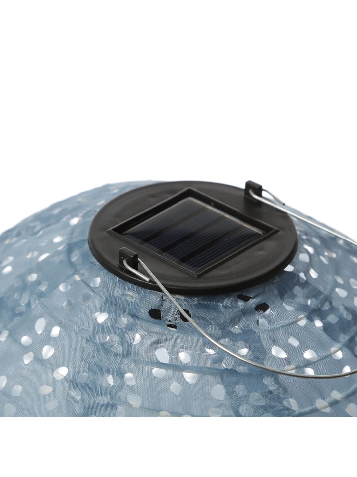 MARELIDA LED Solar Lampion mit Blumenmuster D: 25cm in blau günstig kaufen onesize