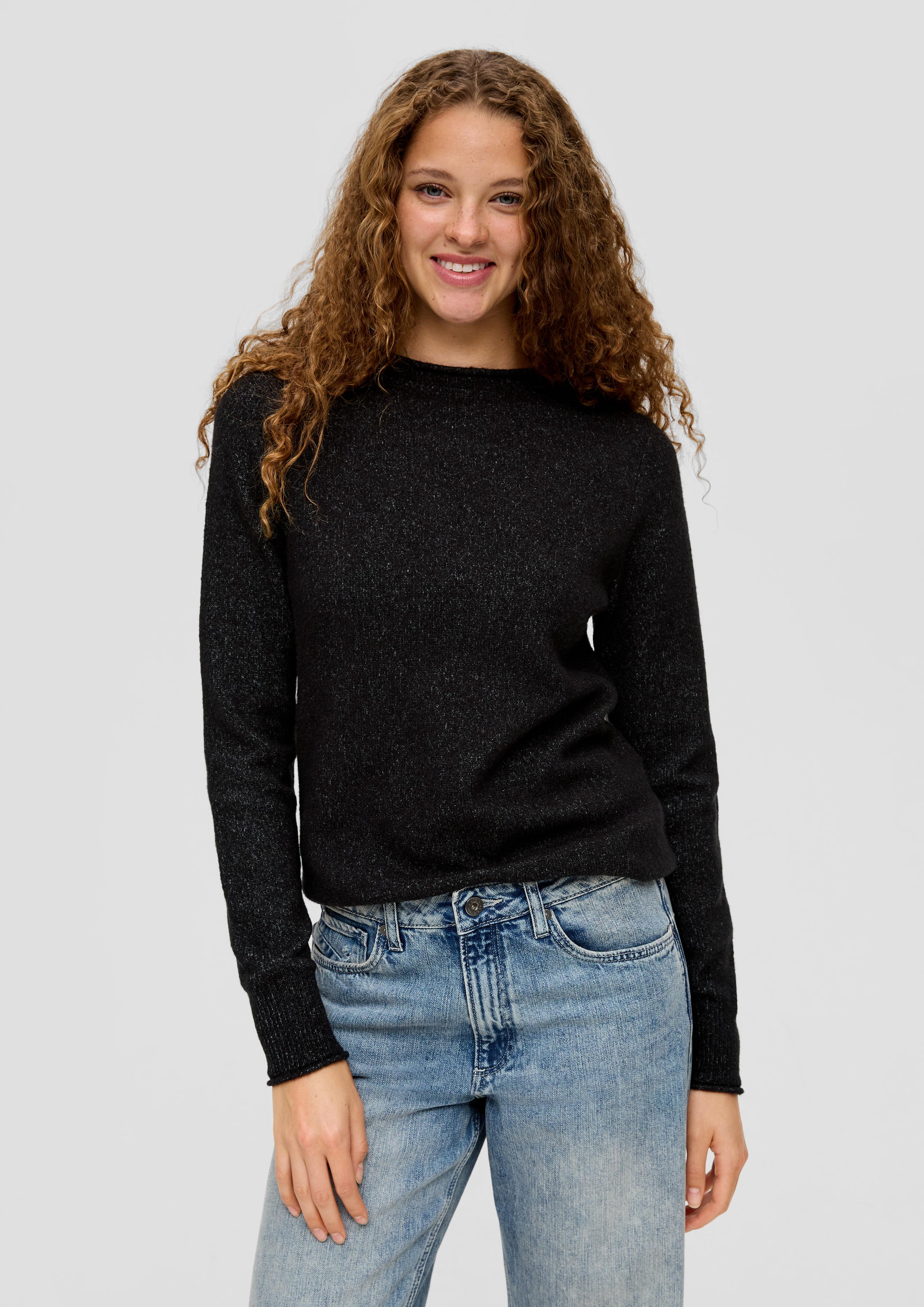 Strickpullover mit Rollsaumblende  2142393-99W0