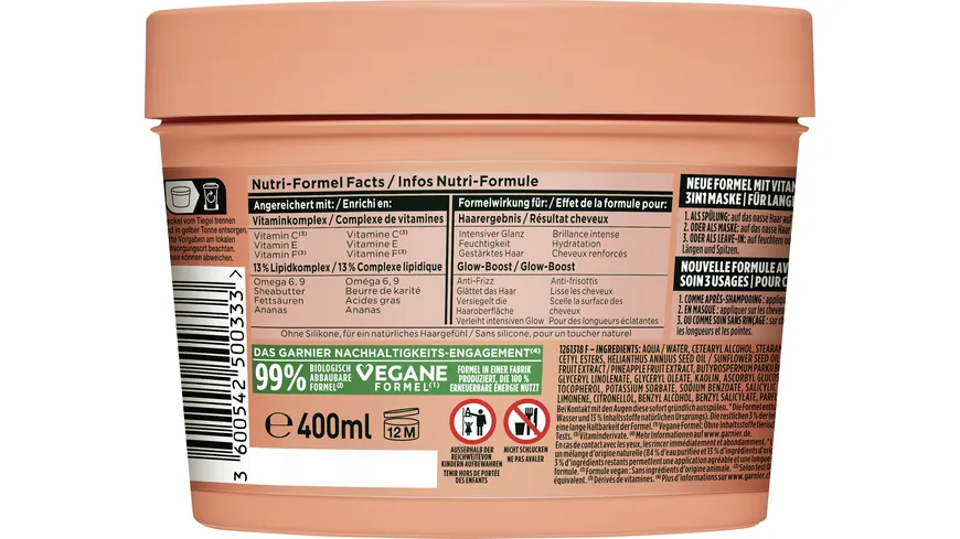 Garnier Fructis Maske Hairfood Ananas 400 ml