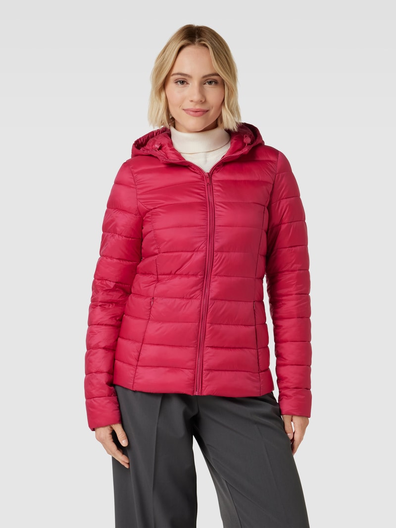 Steppjacke mit Kapuze in pink