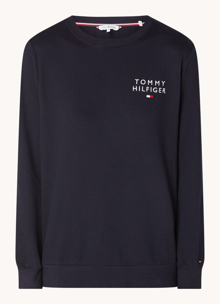 Pulover Tommy Hilfiger Lounge cu logo brodat