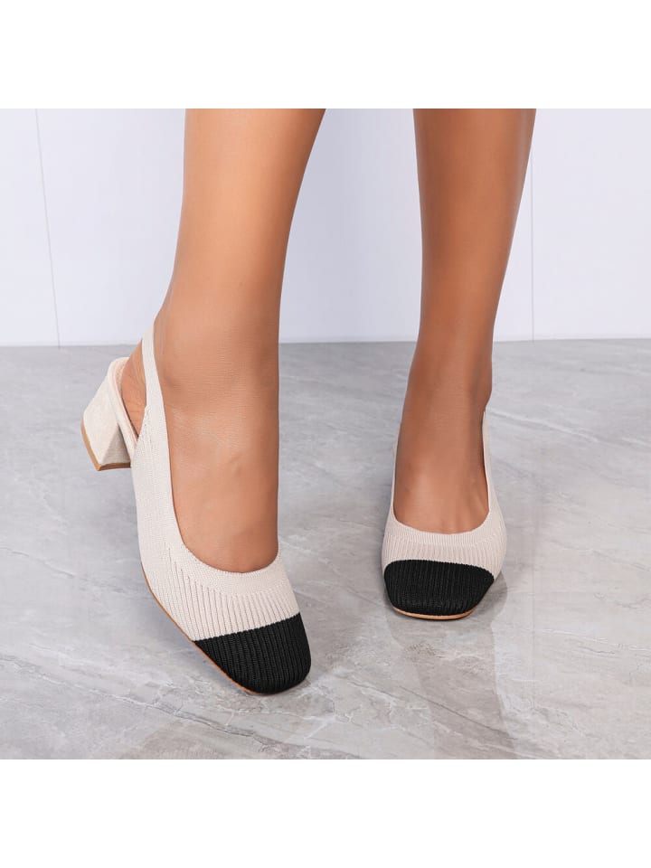 Ital-Design High Heel in Beige und Schwarz günstig kaufen