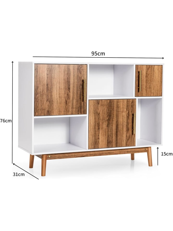 COSTWAY Sideboard 6 Fächer in Beige günstig kaufen onesize