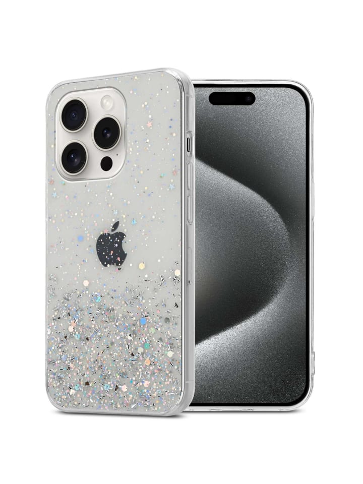 cadorabo Hülle für Apple iPhone 15 PRO Glitter in Transparent mit Glitter günstig kaufen onesize