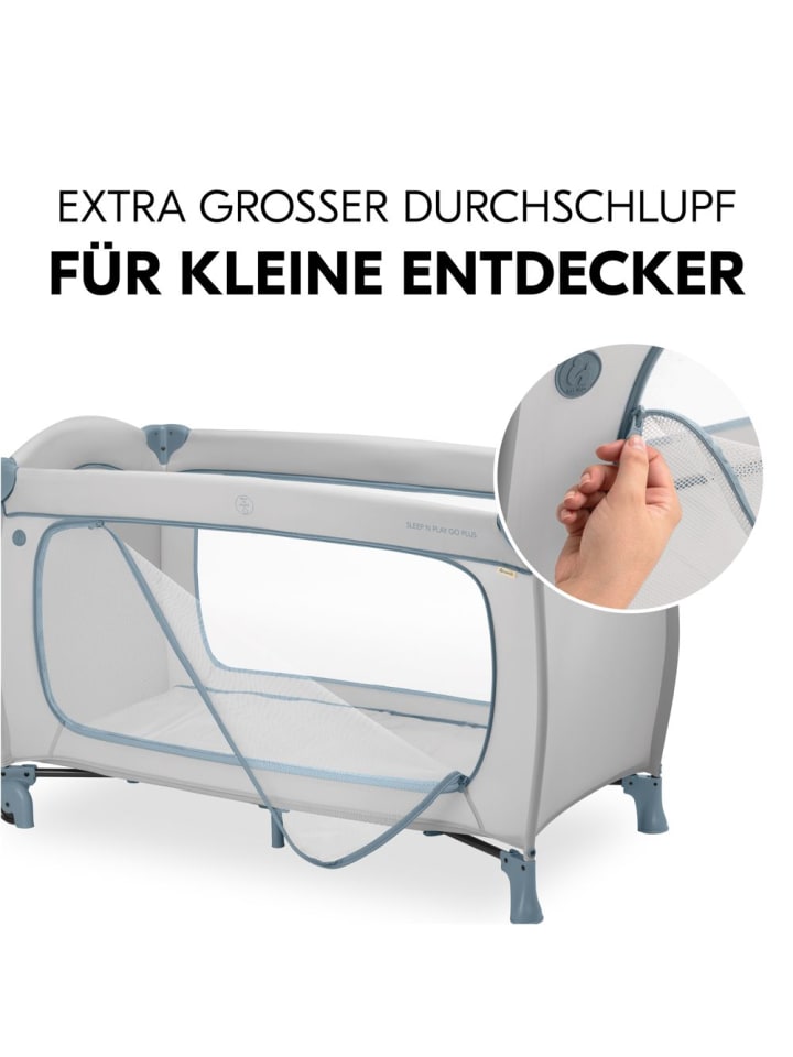Hauck Reisebett Sleep N Play Go Plus (mit Rollen und seitlichem in grau günstig kaufen onesize