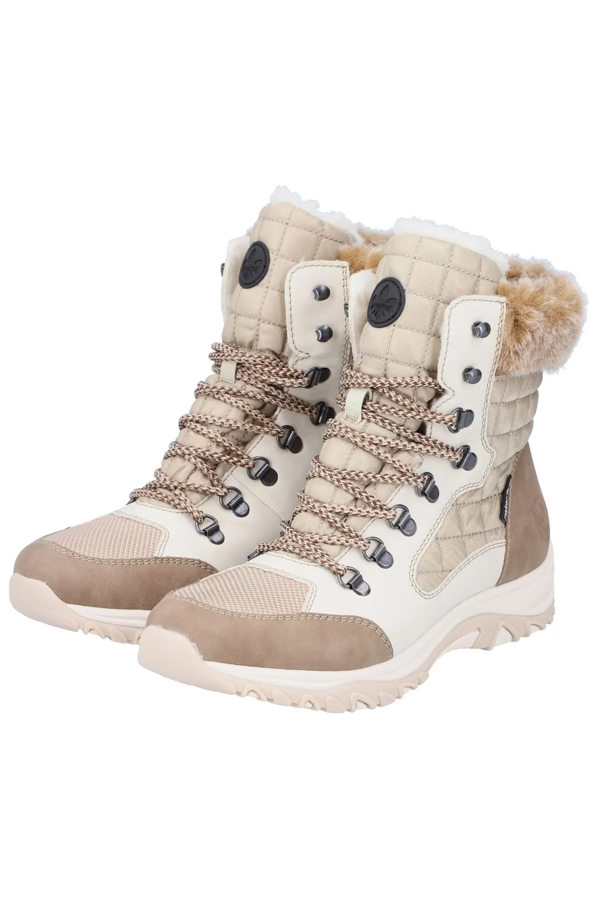 Rieker  Stiefelette - Beige - Flacher Absatz