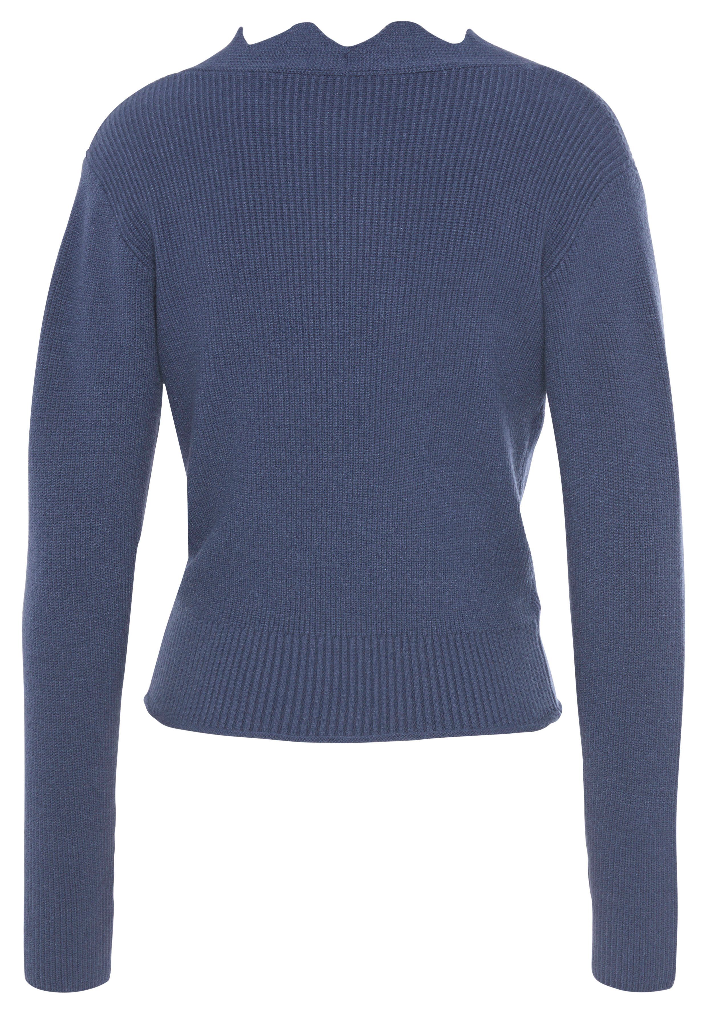 LASCANA Strickpullover mit Wellenkante