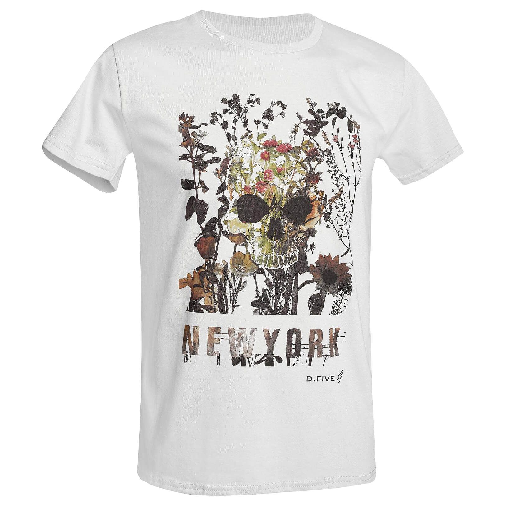 T-Shirt Skull with Flowers
