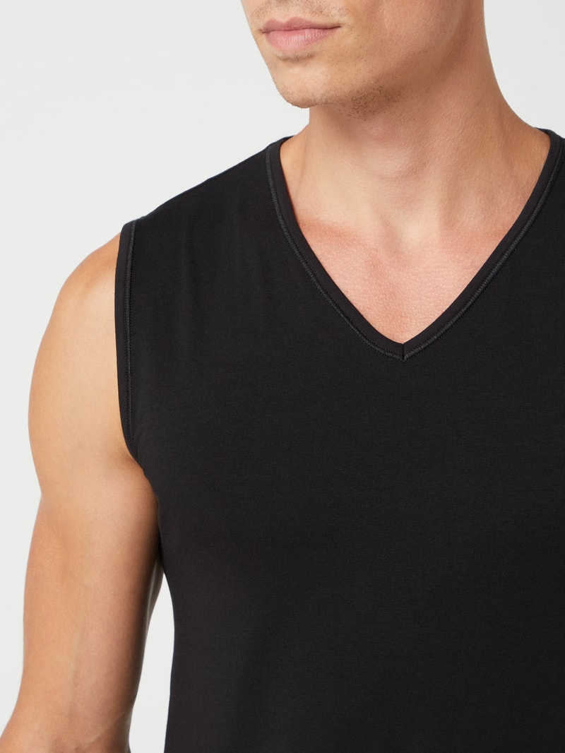 Tanktop mit Stretch-Anteil im 2er-Pack in schwarz