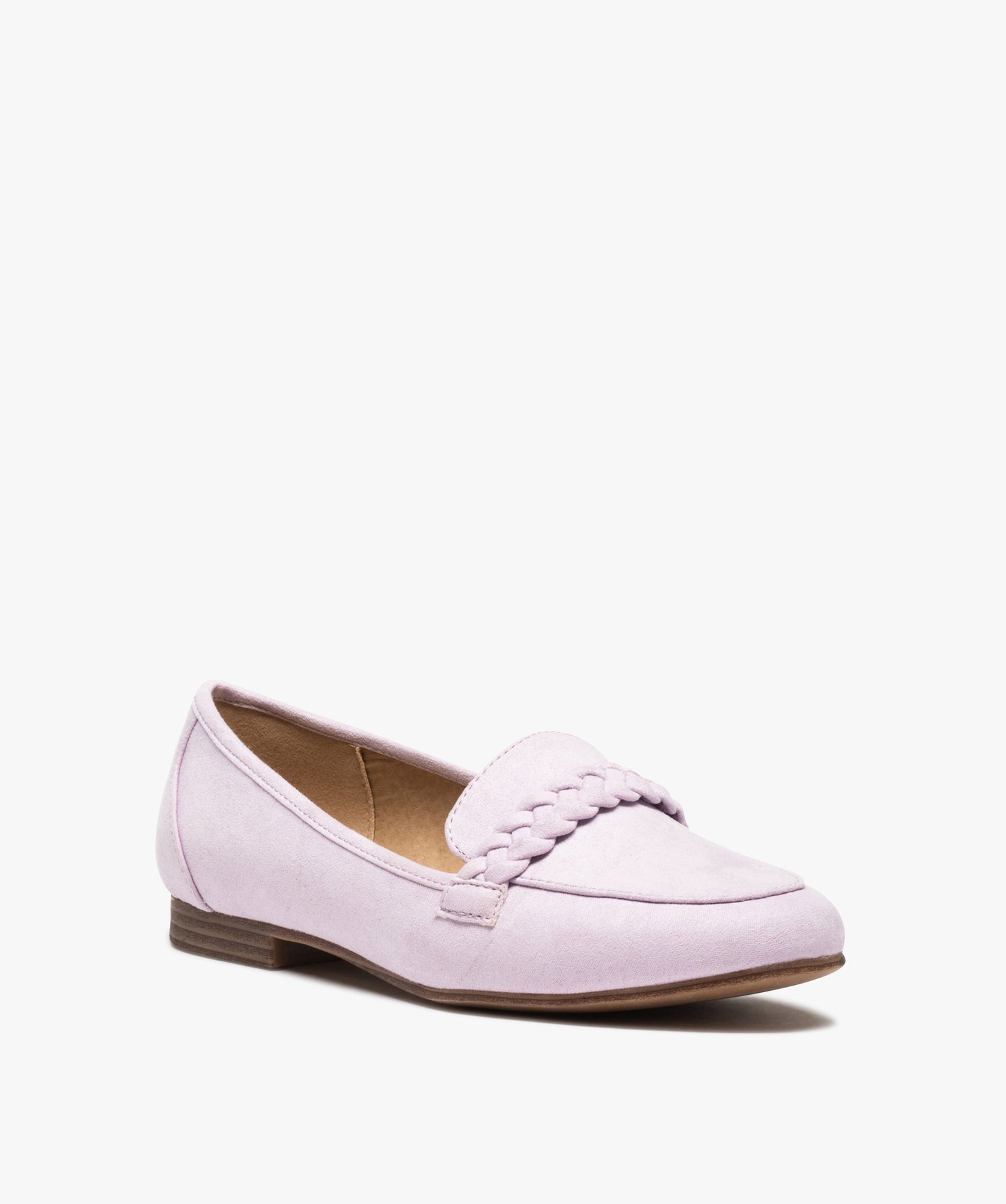 Mocassins femme unis à bride tressée violet | GEMO