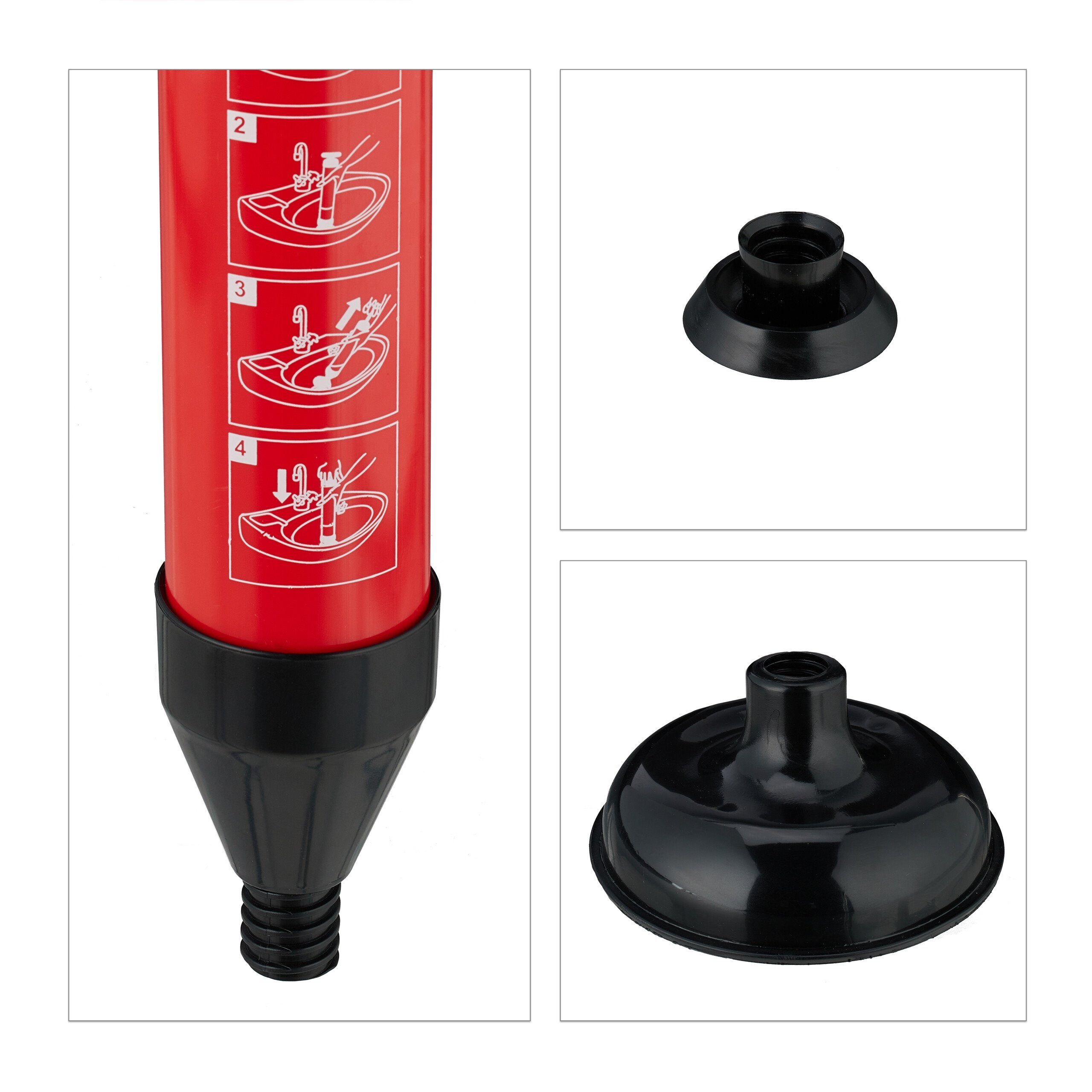 relaxdays Rohrreinigungspumpe Abflussreiniger Pumpe, L: 15 cm
