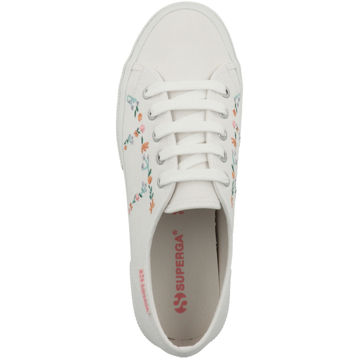 Superga 2750 Little Flower Embroidery Sneaker Low weiss