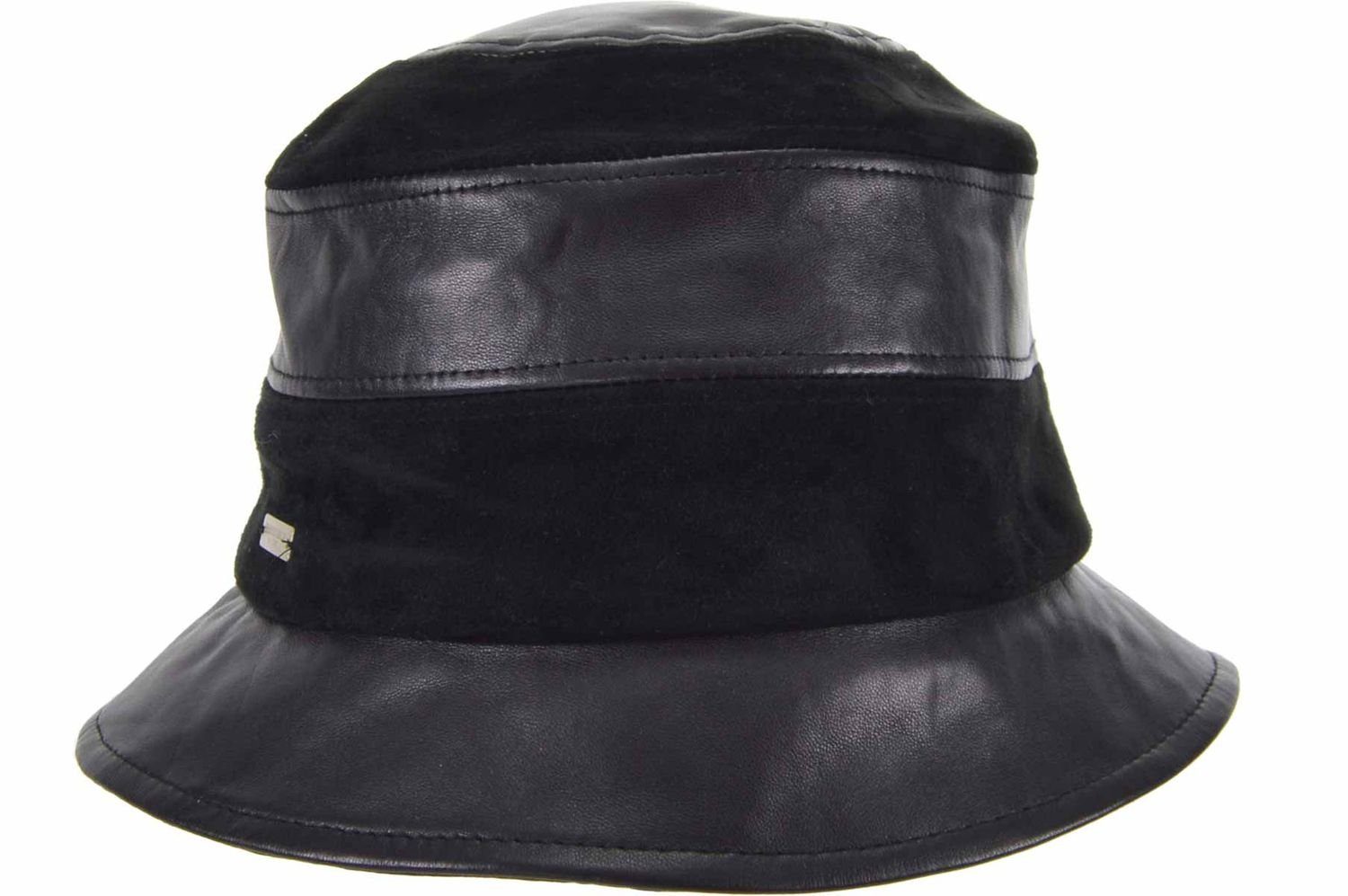 Seeberger Fischerhut Glocken-Hut aus 100% Velour- & Glattleder