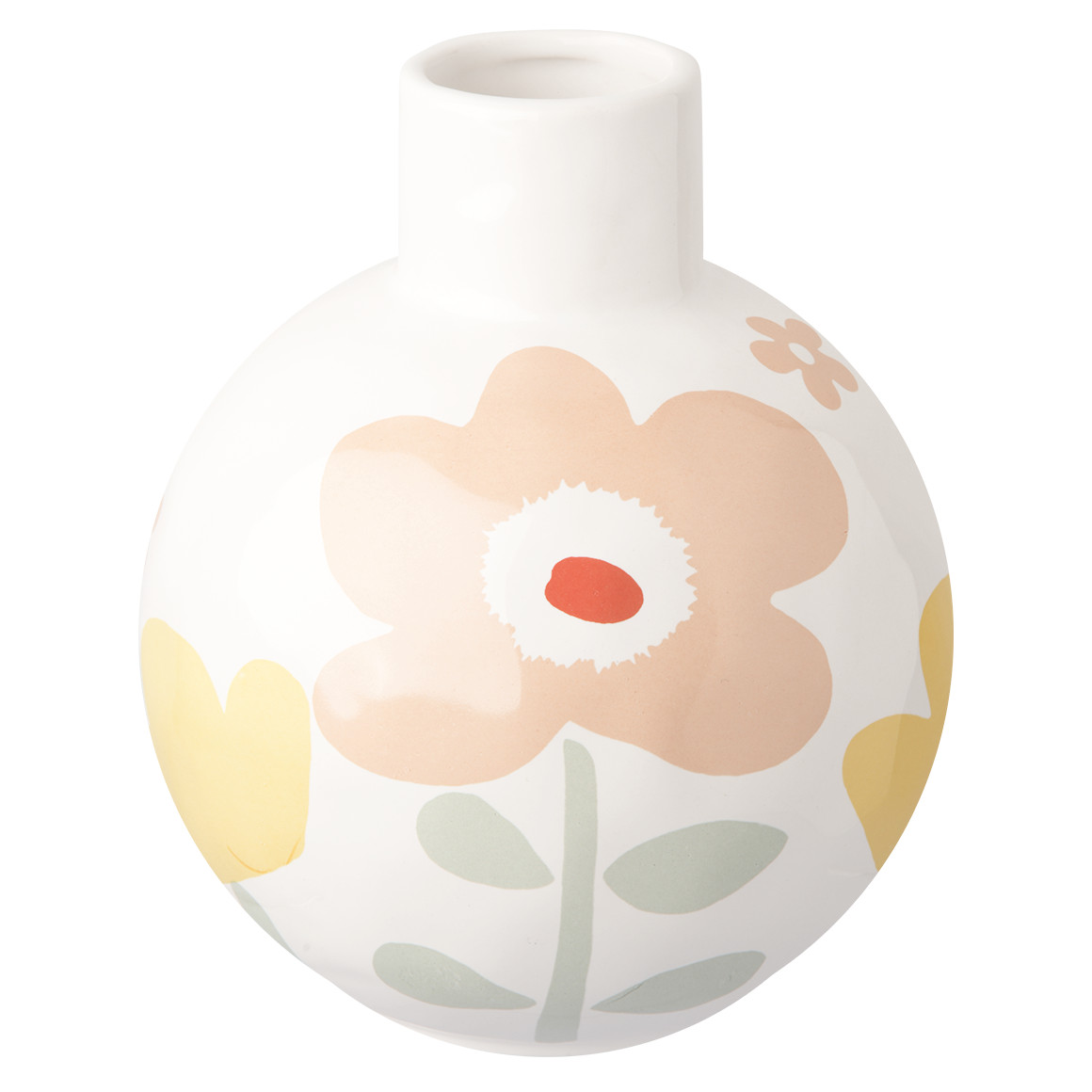 Vase mit buntem Blumen-Motiv