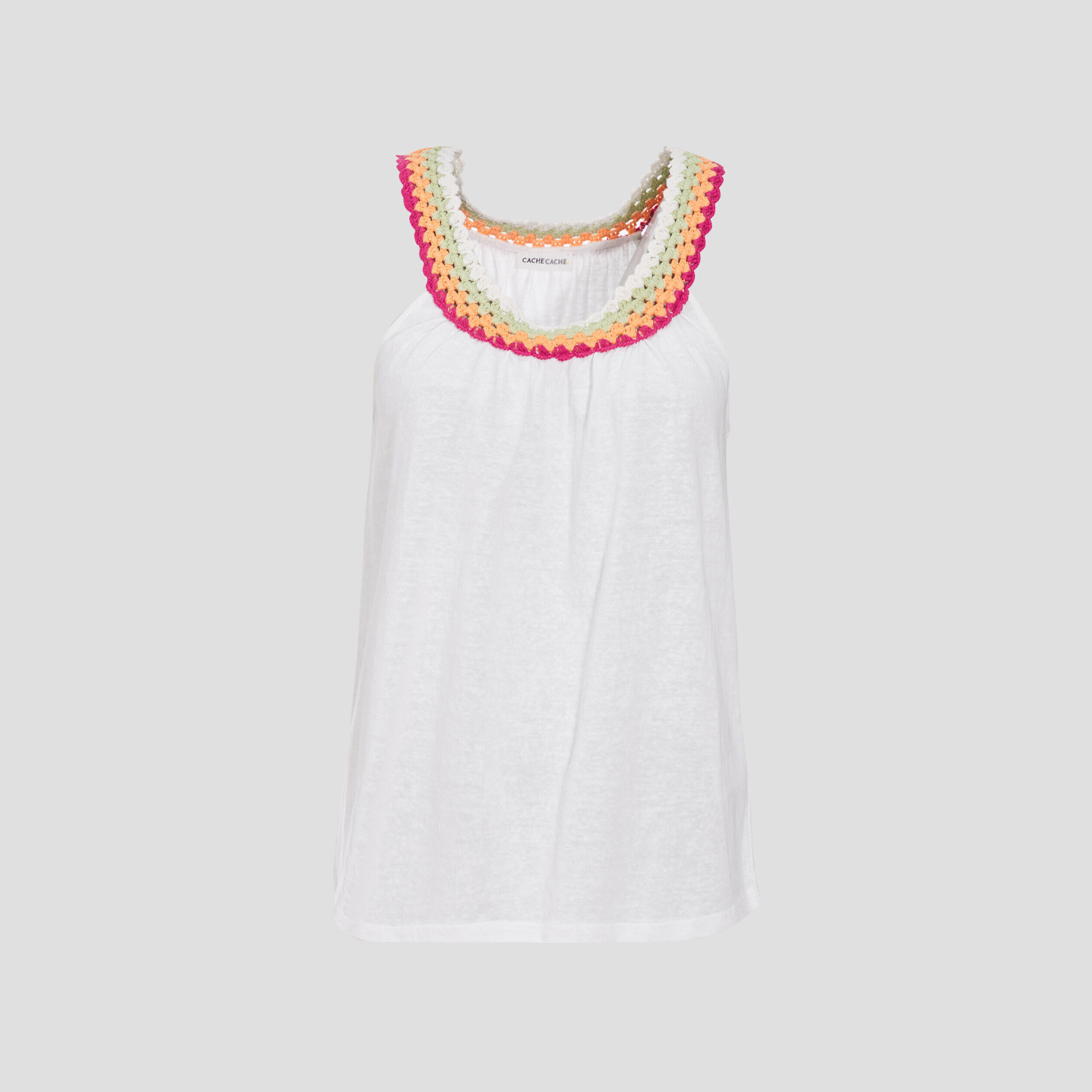 Débardeur col macramé ecru femme | Cache Cache