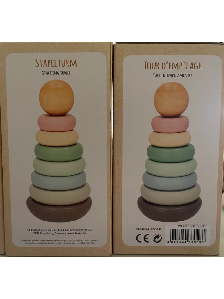 Bieco Spielwaren Stapelturm Holz - ab 12 Monate in Mehrfarbig günstig kaufen onesize