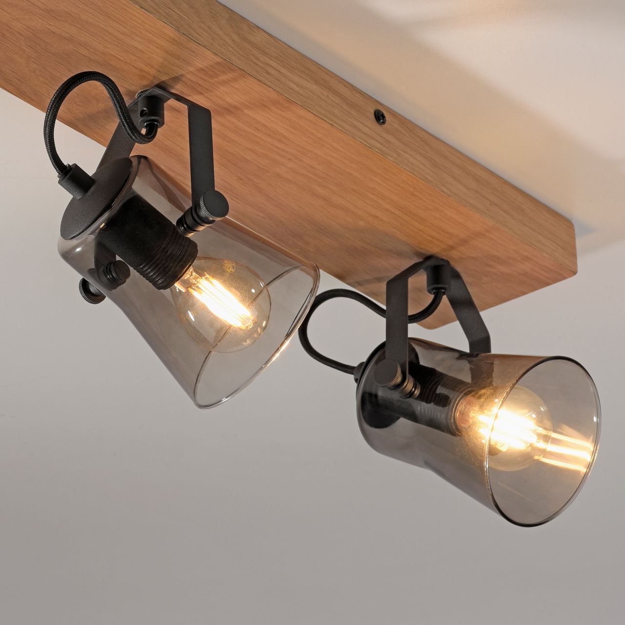 JUST LIGHT JUST LIGHT.  Deckenleuchte GREEN LANGSTRÖM, 3x E14/10Watt max., Holz-natur