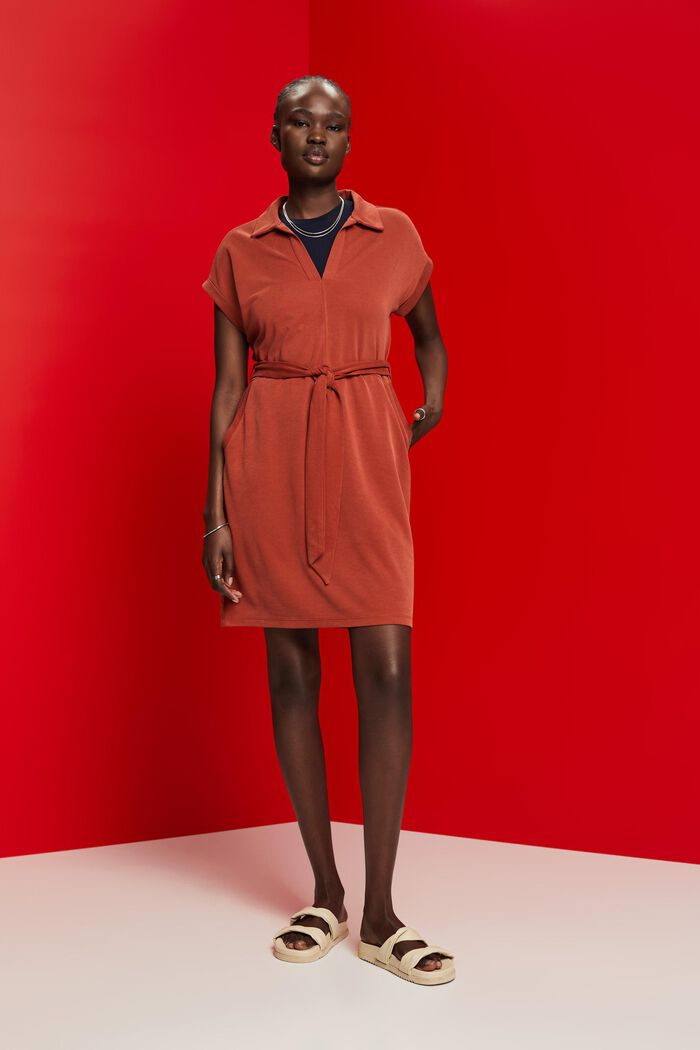 Strickkleid mit Bindegürtel, TENCEL™