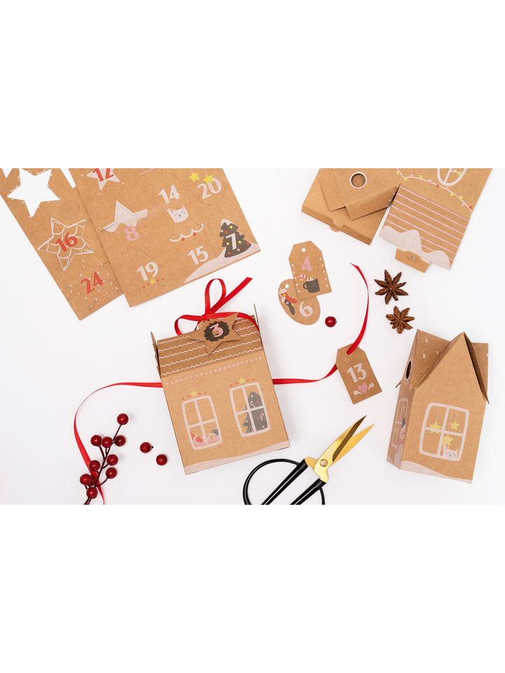 folia PAPER 49tlg. Adventskalenderbastelset in Hellbraun günstig kaufen onesize