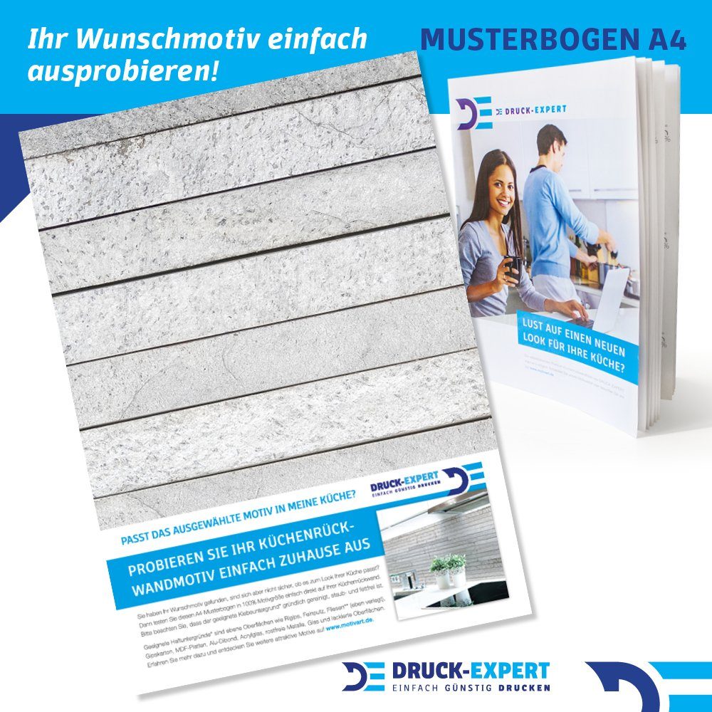 DRUCK-EXPERT Küchenrückwand Küchenrückwand Steinschichten Grau Premium Hart-PVC 0,4 mm selbstklebend