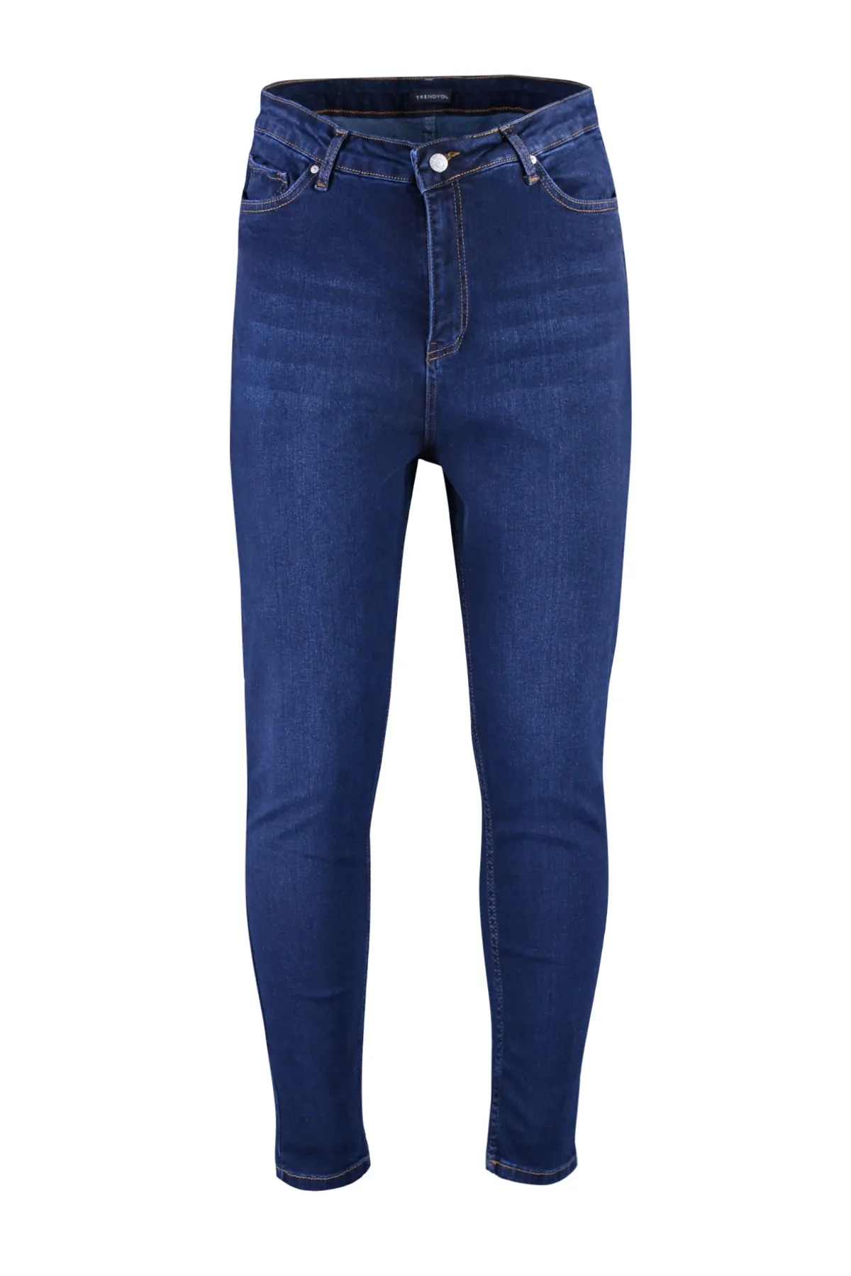 Trendyol Curve  Marineblaue, dehnbare Skinny-Jeans mit hoher Taille TBBAW23JE00003